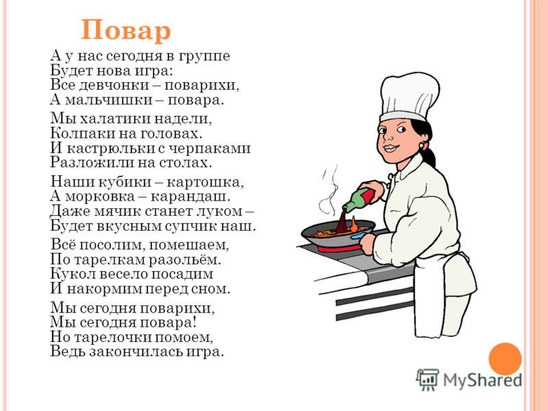 Профессия кухонный рабочий презентация