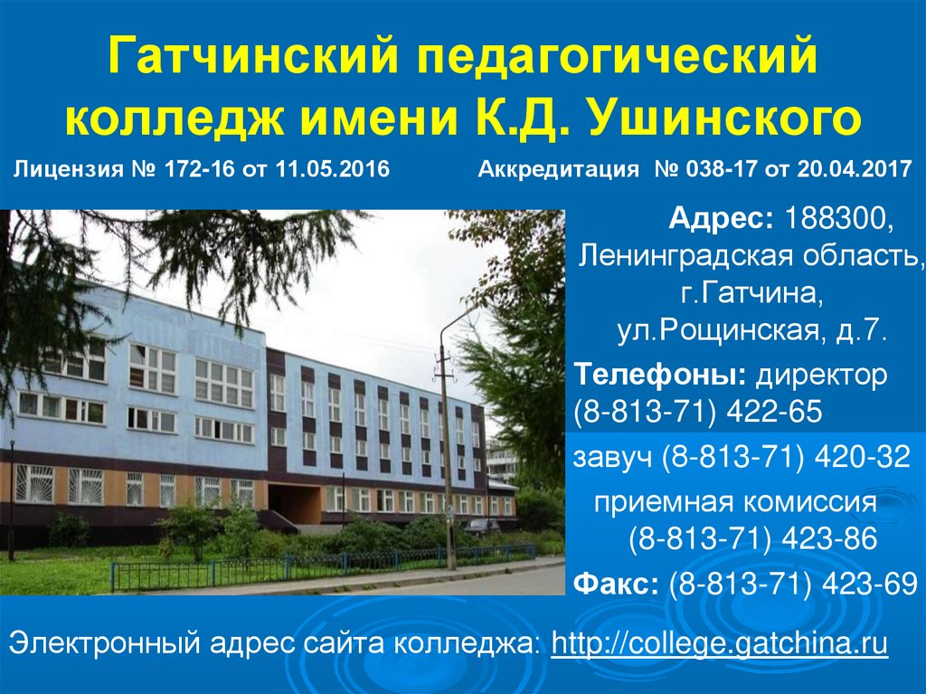 Сайт колледжа ушинского