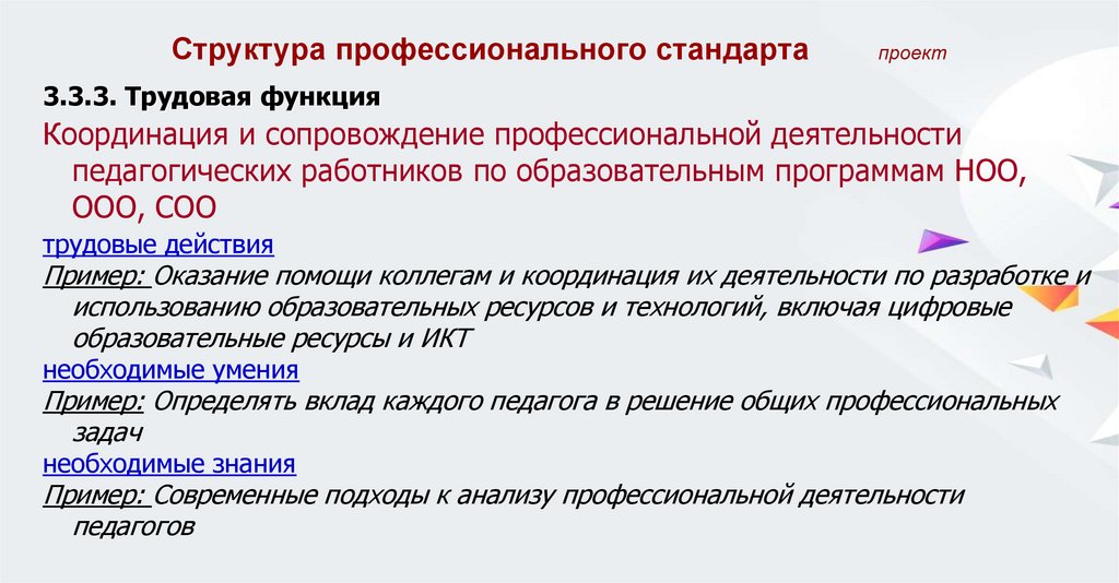 Трудовая функция в профессиональном стандарте педагога