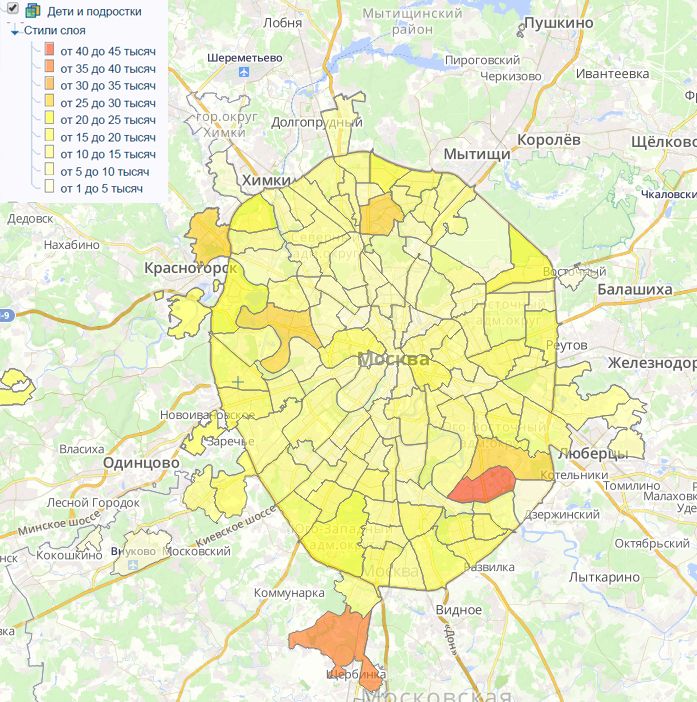 Карта институтов москвы