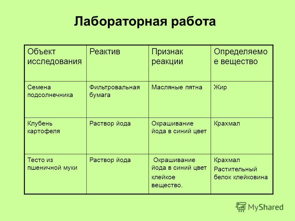 Виды лабораторных работ по биологии