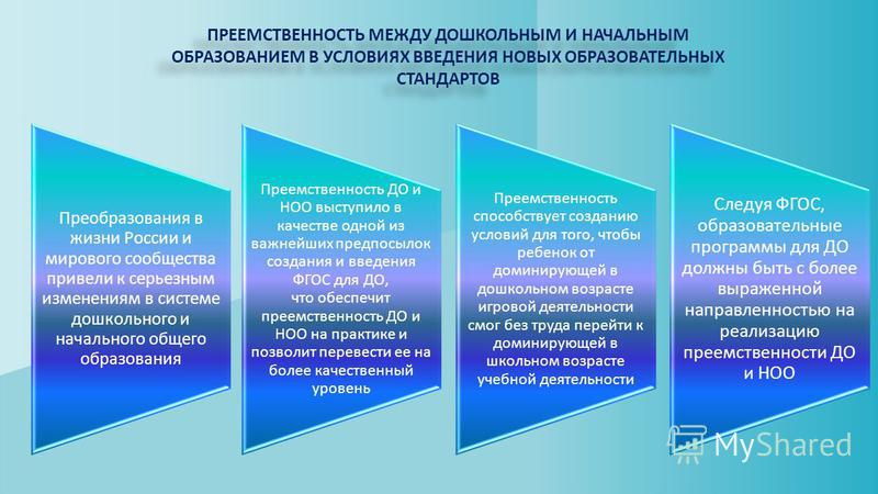 План преемственности дошкольного и начального общего образования