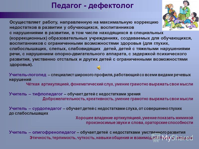 Методические темы дефектолога