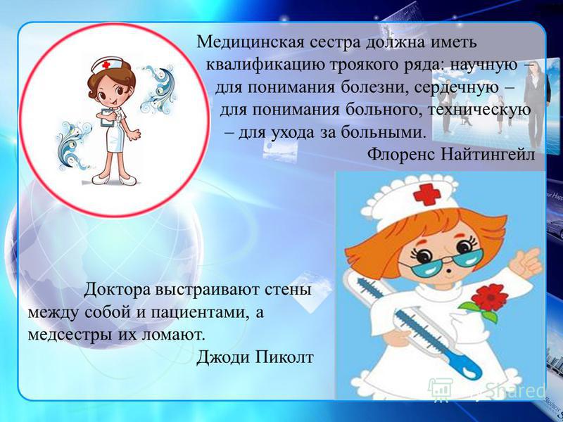 Презентация ко дню медицинской сестры