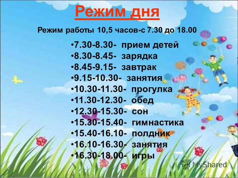 Режим работы детских