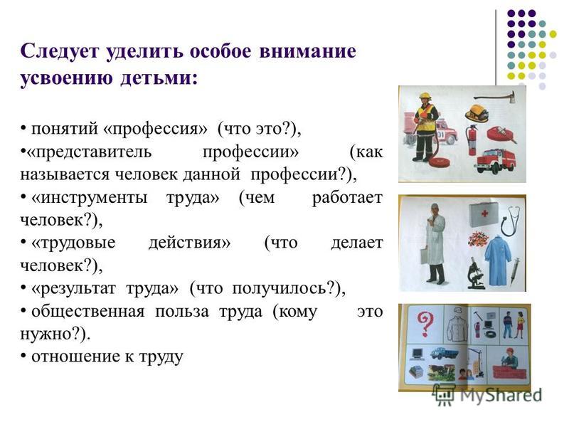 Проект в доу профессии