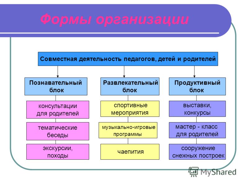 Формы организации проекта в доу