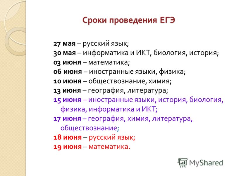 Русский язык егэ дата проведения