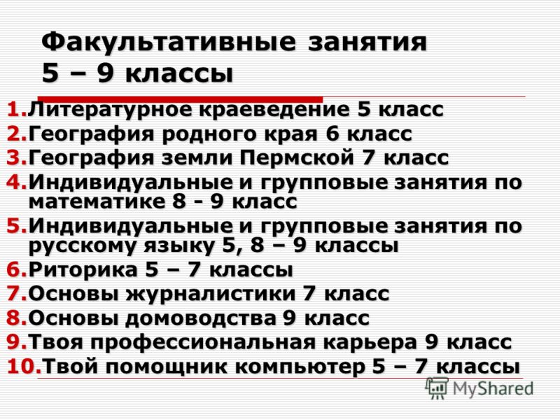 Факультативные занятия