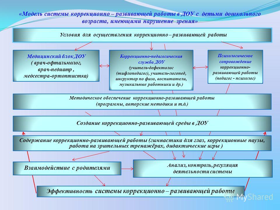 Система образовательных учреждений для детей с комплексными нарушениями в развитии схема