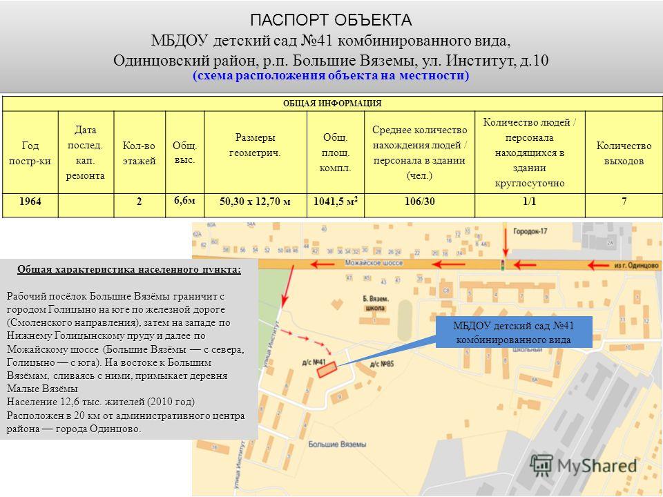 Ямская ул 1 рабочий поселок большие вяземы. Характеристика места расположения объекта.