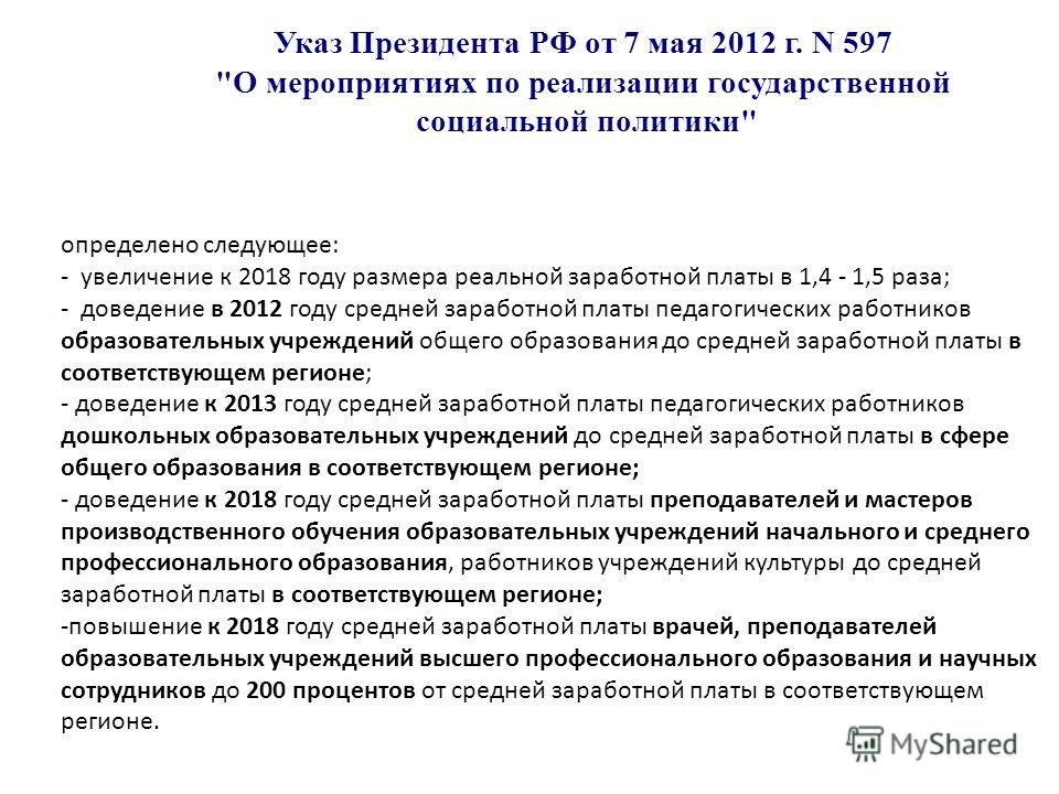 Указы президента 2012 года