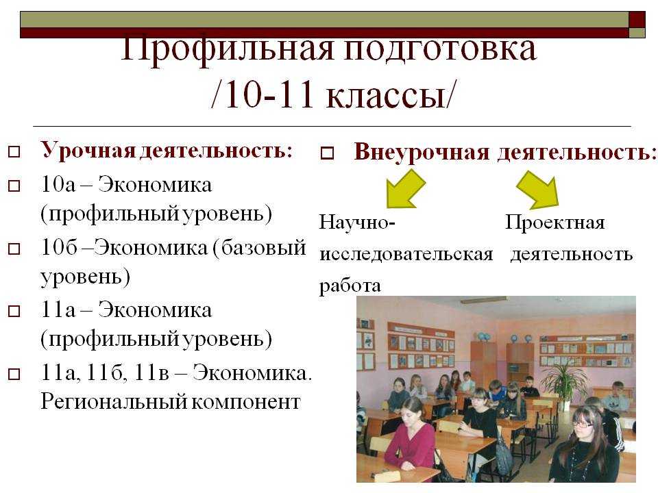 Презентация профильных классов в школе