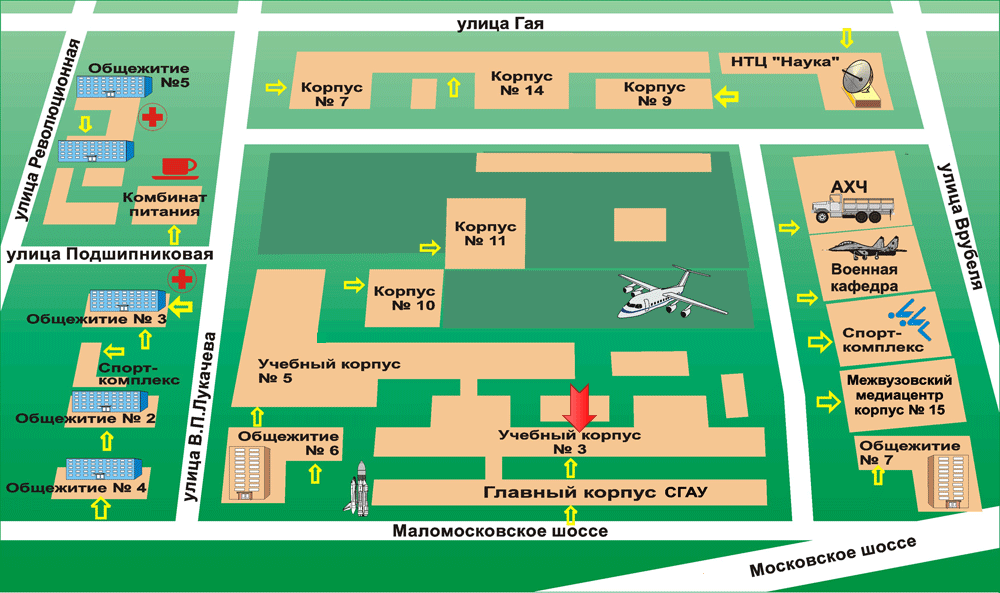 Маи карта корпусов