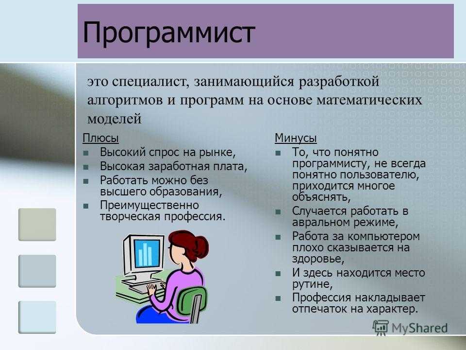 Работа разработчиком программ