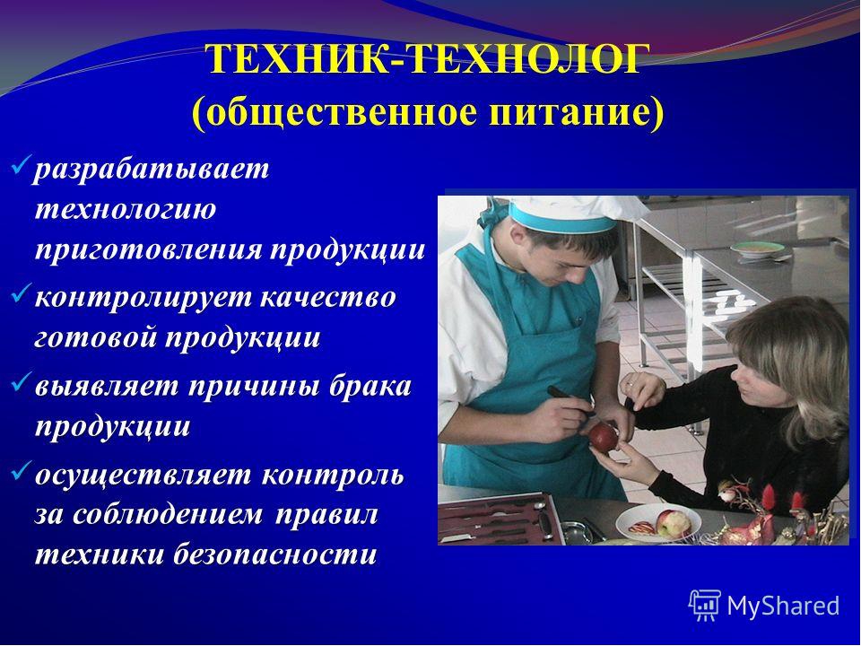 Моя профессия презентация технолог