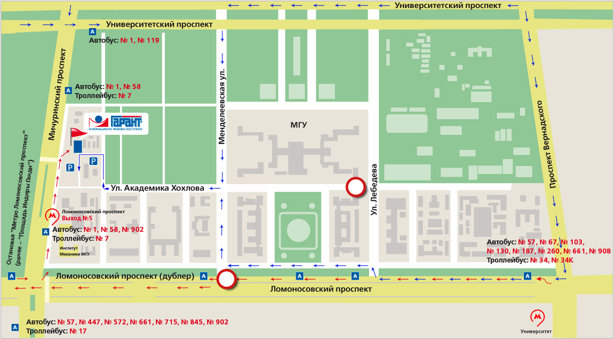 Карта москвы университетский проспект