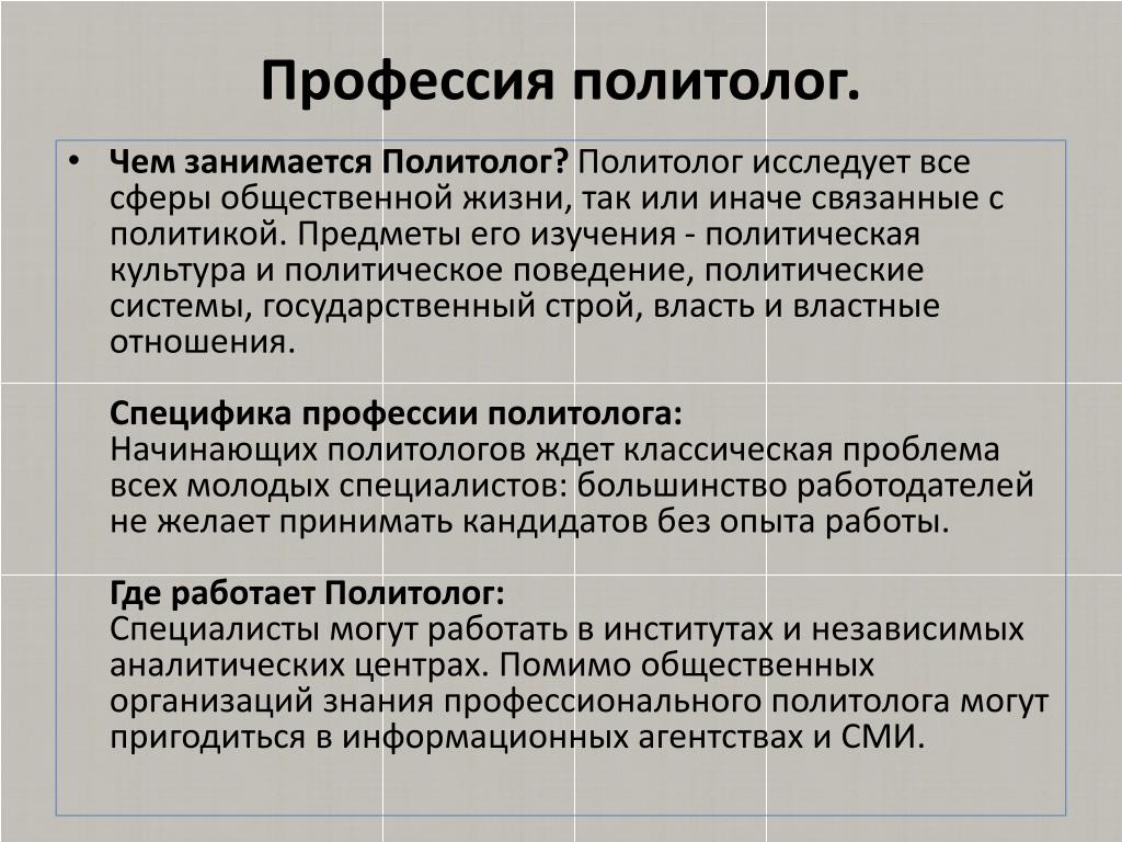 Профессия политолог